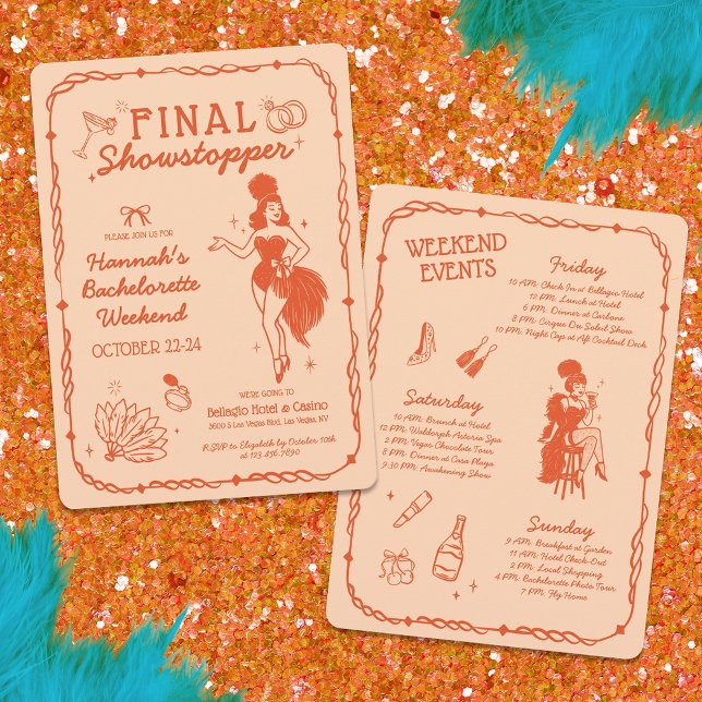 Showgirl Final Showstopper Bachelorette Invitation (Creator Uploaded)