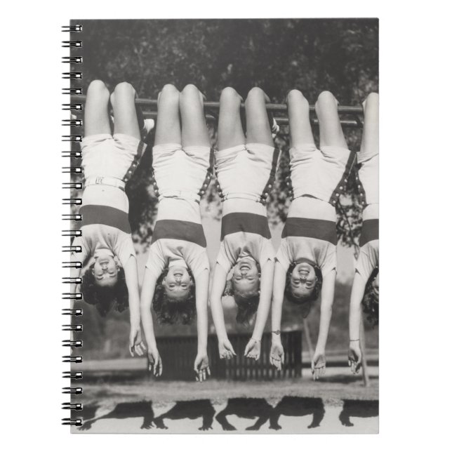 Showgirls on monkey bars, playful design. notebook (Front)