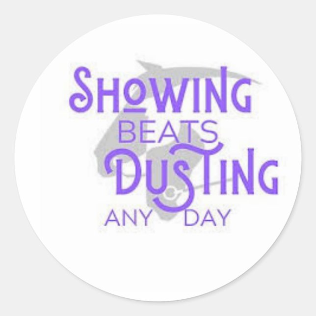 Showing Beats Dusting  Classic Round Sticker (Front)