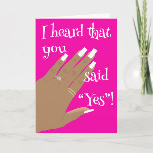 Showing Engagement Ring African American Greeting Card