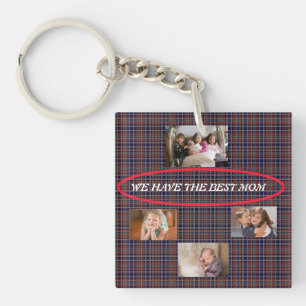 Showing Love For Mum 4 photos Tartan Plaid Key Ring