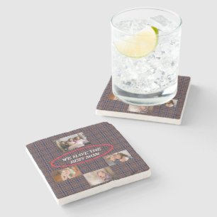 Showing Mum Love Tartan Plaid 4 Photos Freestyle  Stone Coaster