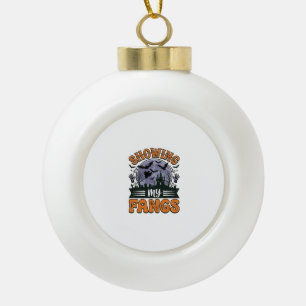 Showing My Fangs Vintage Halloween Vampire Shirt_1 Ceramic Ball Christmas Ornament