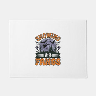 Showing My Fangs Vintage Halloween Vampire Shirt_1 Doormat