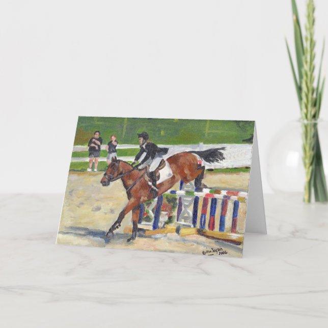 Showjumping Horse Portrait Blank Greeting Card (Front)