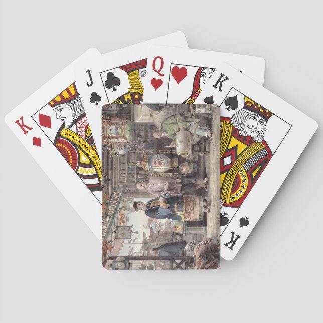 Showroom of a Lantern Merchant in Peking, from 'Ch Playing Cards (Back)