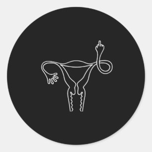 Shows Middle Finger Feminist Shirt Classic Round Sticker