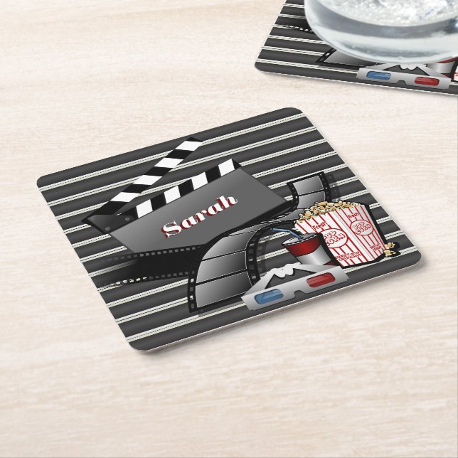 Showtime Movie Pictures Square Paper Coaster (Angled)