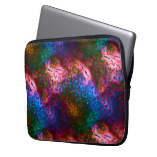 Showy blue chromed scales on salmon  laptop sleeve