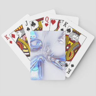 Showy blue stains that are silvery metal or watery playing cards