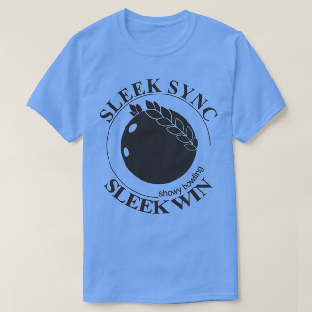 Showy bowling Sleek win black print T T-Shirt (Design Front)