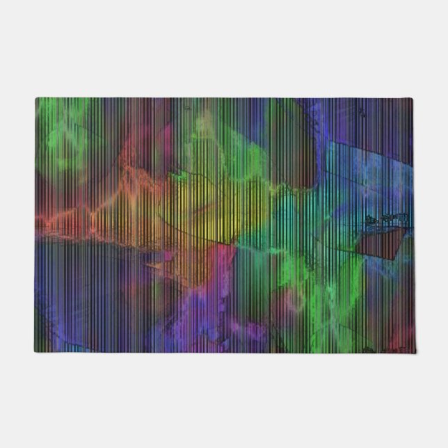 Showy coloured spots under deformed stripes lines  doormat (Front)