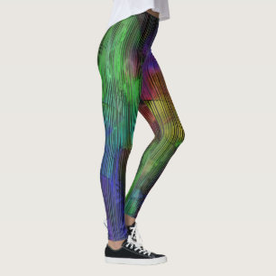 Showy coloured spots under deformed stripes lines leggings