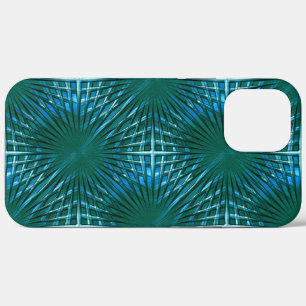Showy cyan pointed grid looking puffed or inflated iPhone 12 pro max case