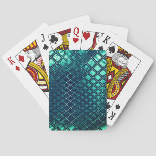 Showy dark cyan drawing some curved jute Case-Mat Playing Cards