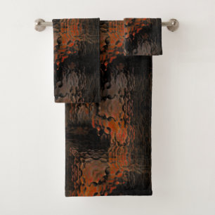 Showy molasses brown hammered bent glass repeated  bath towel set