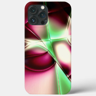 Showy pink to green in snail-like lines, to sepia  iPhone 13 pro max case