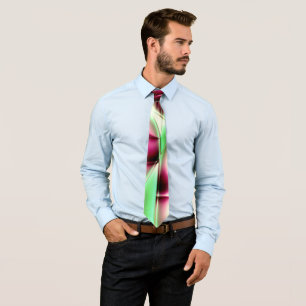 Showy pink to green in snail-like lines, to sepia tie