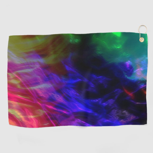 Showy red and dark blue submerged in gentle waves  golf towel (Horizontal)