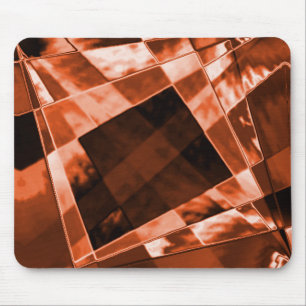 Showy reddish brown inclined square and rectangles mouse mat