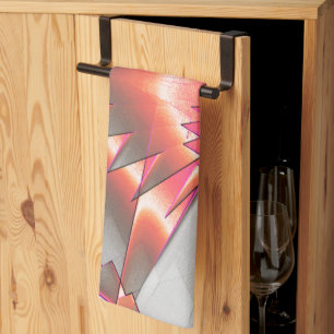 Showy salmon or peach, extremely rough digitalised tea towel