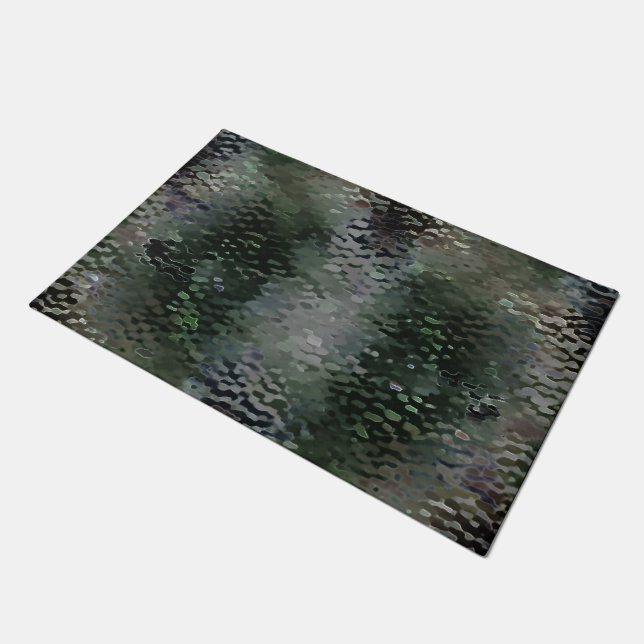 Showy scaly plaques floating over dark fund doormat (Angled)