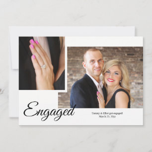 Showy Script Photo Engagement Announcement