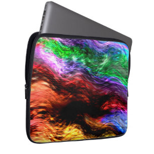 Showy stretched colourful strokes looks like fire laptop sleeve