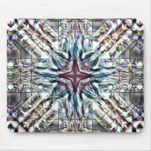Showy texture kaleidoscope in sandy silvery colour mouse mat