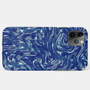 Showy textured grain metallic blue iPhone 11 pro max case