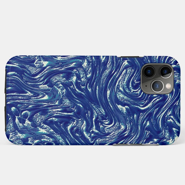 Showy textured grain metallic blue  Case-Mate iPhone case (Back (Horizontal))