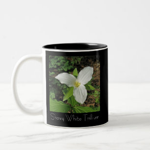 Showy White Trillium Two-Tone Coffee Mug