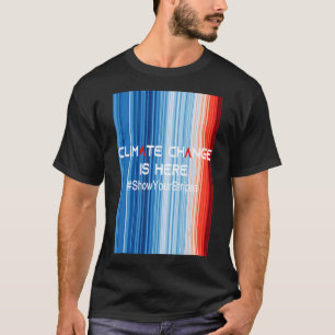 ShowYourStripes CLIMATE CHANGE IS HERE Global War T-Shirt