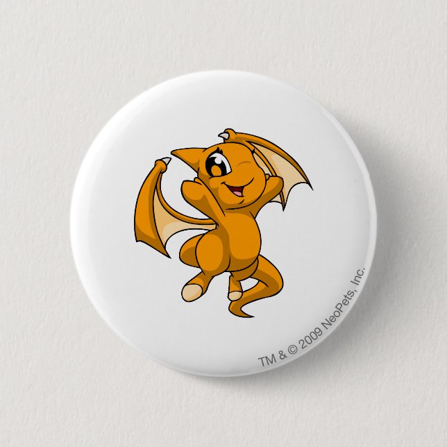 Shoyru Orange 6 Cm Round Badge (Front)