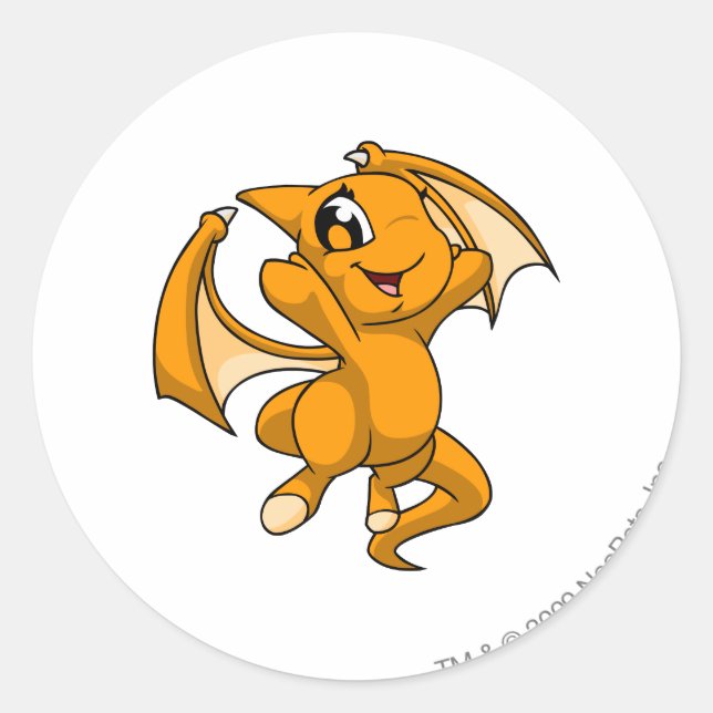 Shoyru Orange Classic Round Sticker (Front)