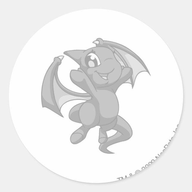 Shoyru Silver Classic Round Sticker (Front)