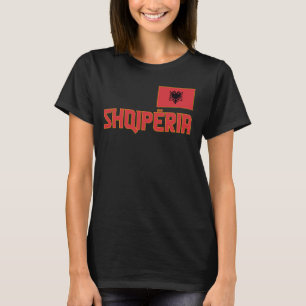 Shqipëria, Albania, Flamuri Shqiptar Albanian Patr T-Shirt