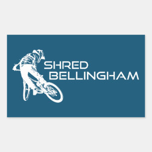 Shred Bellingham Washington Mountain Biking Rectangular Sticker