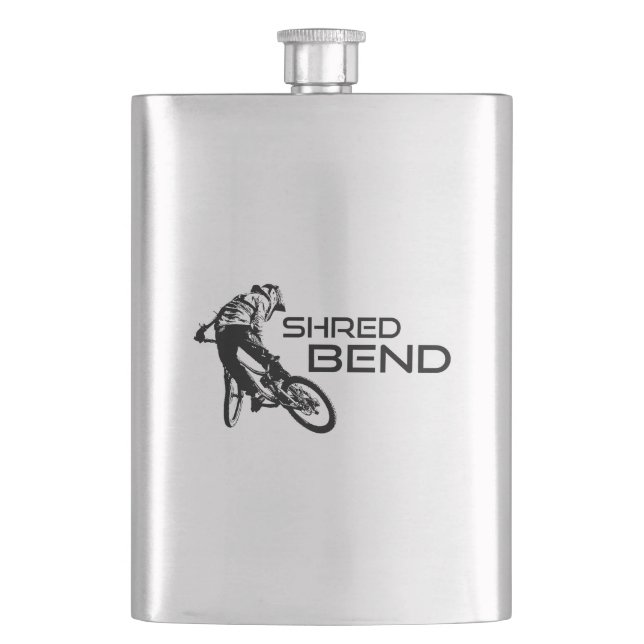 Shred Bend Oregon Mountain Biking Hip Flask (Front)