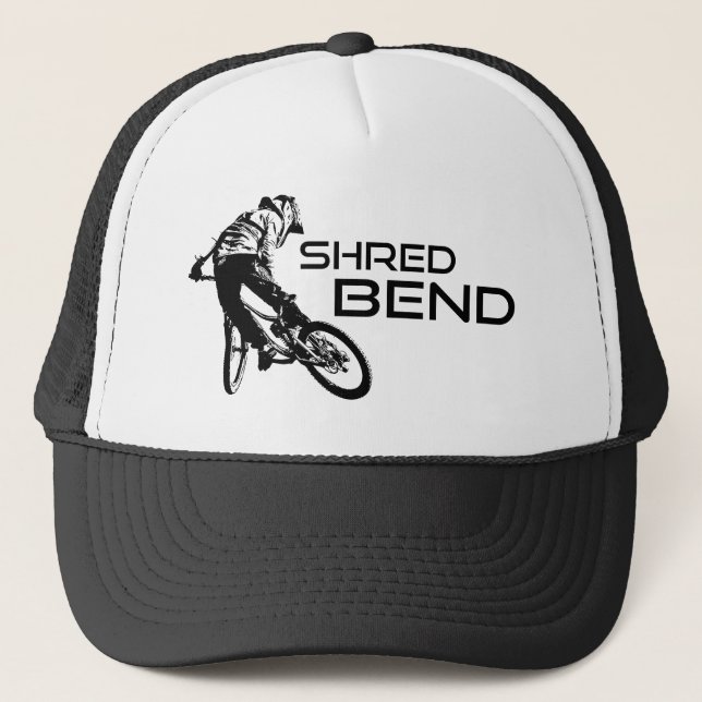 Shred Bend Oregon Mountain Biking Trucker Hat (Front)