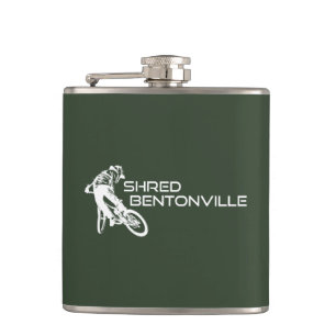 Shred Bentonville Arkansas Mountain Biking Hip Flask