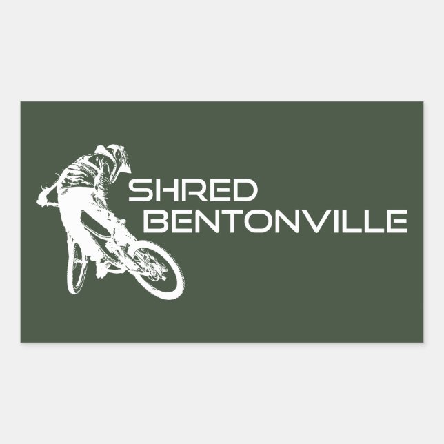 Shred Bentonville Arkansas Mountain Biking Rectangular Sticker (Front)