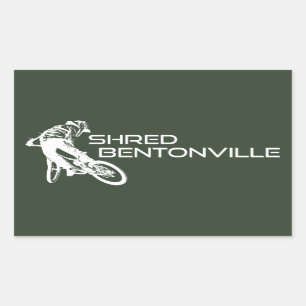 Shred Bentonville Arkansas Mountain Biking Rectangular Sticker