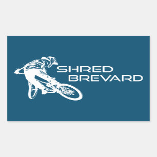 Shred Brevard North Carolina Mountain Biking Rectangular Sticker