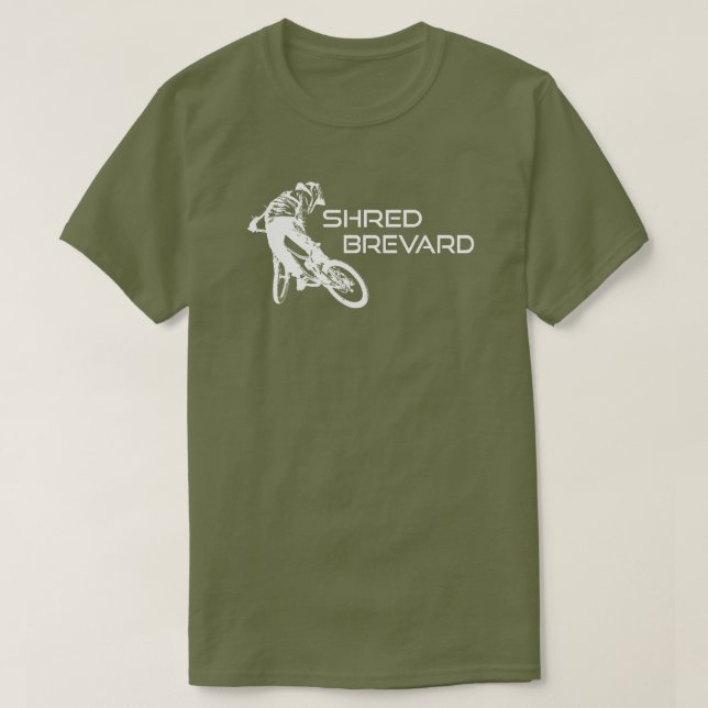 Shred Brevard North Carolina Mountain Biking T-Shirt (Design Front)