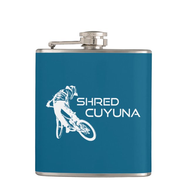 Shred Cuyuna Minnesota Mountain Biking Hip Flask (Front)