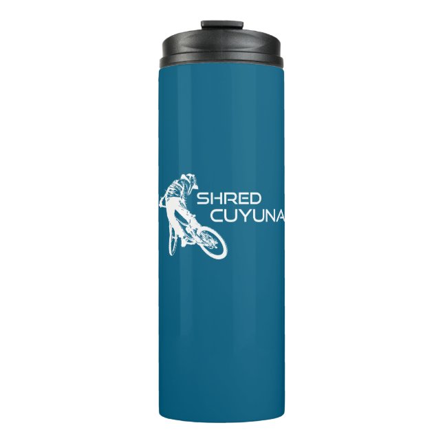 Shred Cuyuna Minnesota Mountain Biking Thermal Tumbler (Front)