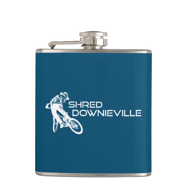 Shred Downieville California Mountain Biking Hip Flask (Front)
