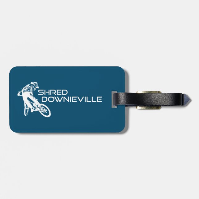 Shred Downieville California Mountain Biking Luggage Tag (Back Horizontal)