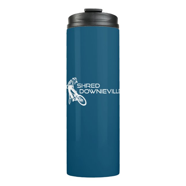 Shred Downieville California Mountain Biking Thermal Tumbler (Front)